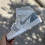 کفش ساقدار زنانه Air Jordan 1 (الهام گرفته از Gucci) - مدل Paris - آبی/قرمز/سبز - سایز ۳۷ تا ۴۰ - Image 4