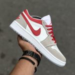 کفش کتانی نایک ایر جردن 1 لو Nike Air Jordan 1 Low مردانه سفید قرمز | کفش اسپرت و روزمره | سایز ۴۱ تا ۴۴