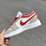 کفش کتانی نایک ایر جردن 1 لو Nike Air Jordan 1 Low مردانه سفید قرمز | کفش اسپرت و روزمره | سایز ۴۱ تا ۴۴ - Image 3