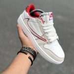 کفش کتانی نایک تراویس لو Nike Travis Scott Low Red Phantom زنانه سفید قرمز مشکی | کفش اسپرت و روزمره | سایز ۳۷ تا ۴۰ - Image 2