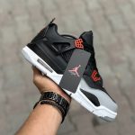 کفش کتانی نایک ایر جردن 4 Nike Air Jordan 4 مردانه مشکی قرمز | کفش اسپرت و روزمره | سایز ۴۱ تا ۴۴