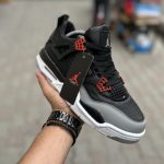 کفش کتانی نایک ایر جردن 4 Nike Air Jordan 4 مردانه مشکی قرمز | کفش اسپرت و روزمره | سایز ۴۱ تا ۴۴ - Image 3