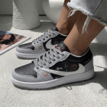 کتونی نایک ایر جردن 1 ترویس اسکات طوسی مشکی | سایزبندی Nike Air Jordan 1 Low Travis Scott | 38-41 - Image 2