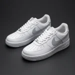 کتانی اسپرت مردانه مدل نایک Air Force 1 سفید خط طوسی مناسب پیاده‌روی| سایزبندی 41_44 - Image 3